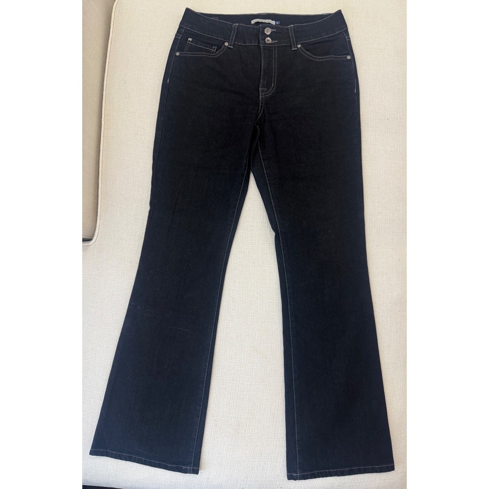 Bandolino Blu Jeans Womens 6 Bootcut Dark Wash Embroidered Pockets Excellent